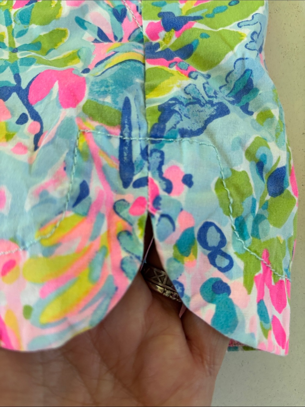 Lilly Pulitzer hot Pink & Aqua Floral Shorts - Picture 5 of 5